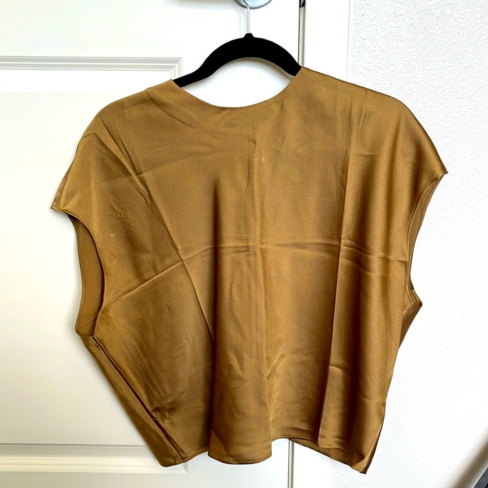 Banana Republic gold hammered satin blouse